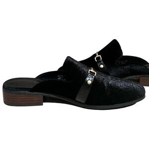 BELLA Vita Black Babs II Mules Metal Buckle Strap size 8 W